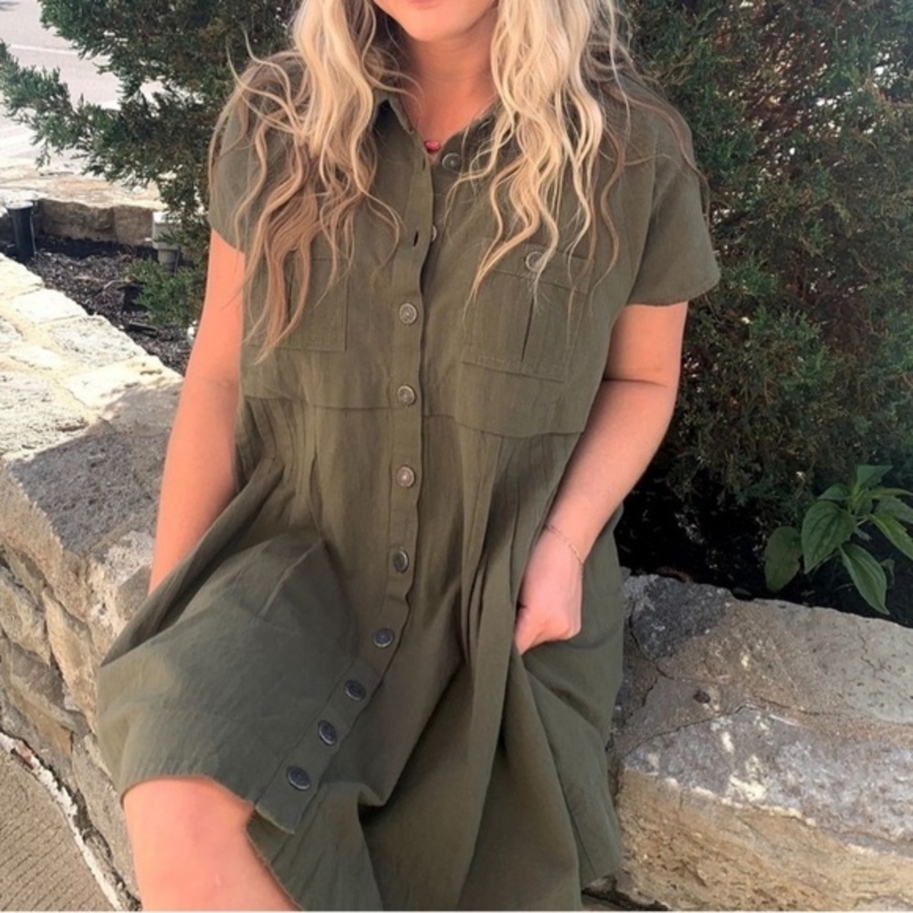 Free People Ronnie Green Mini Dress